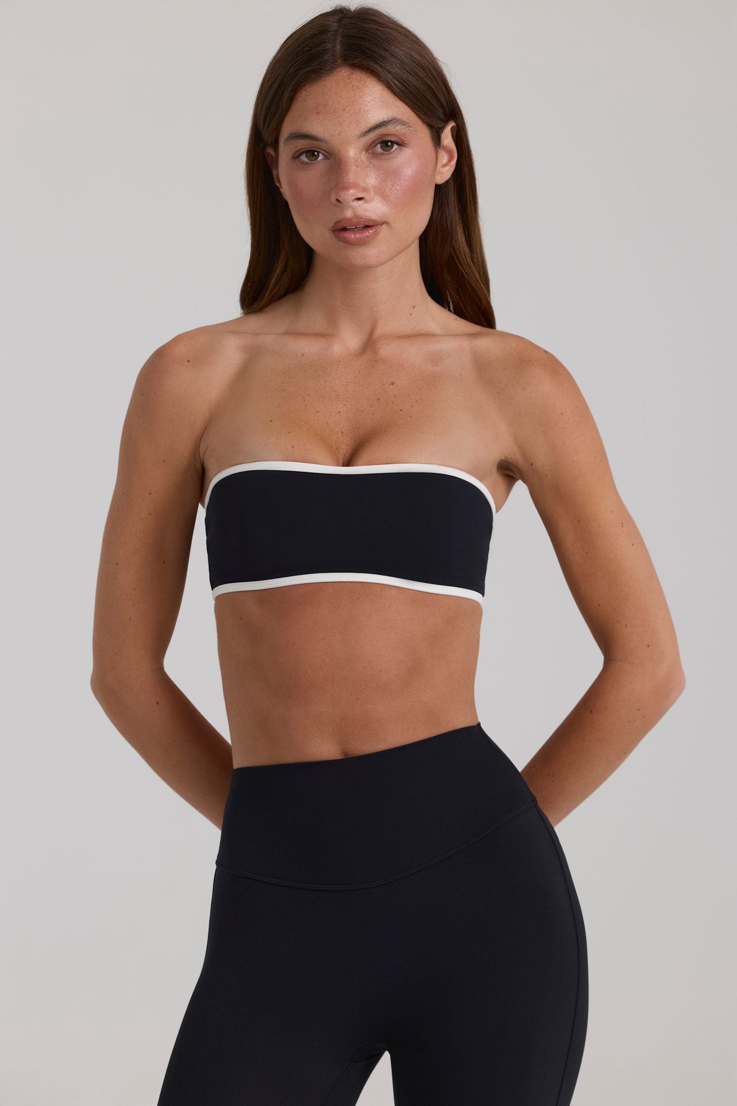 Soft Active Bandeau Sports Bra in Black