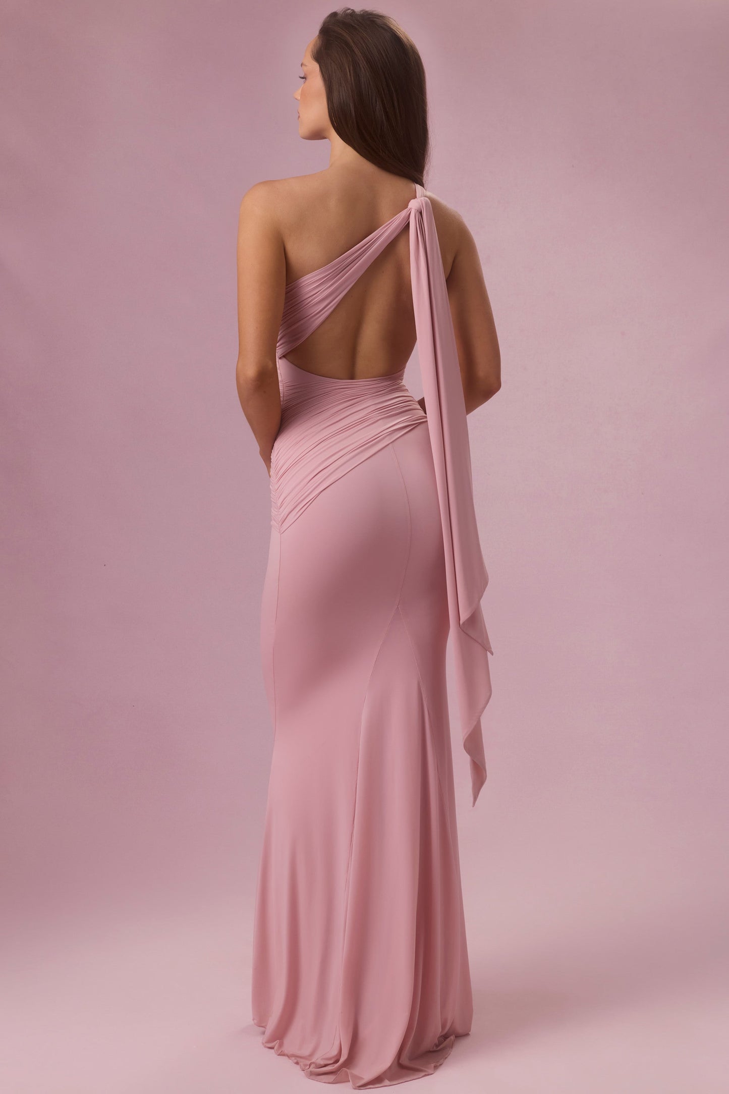 Premium Jersey Bridesmaid Dress in Blush Pink