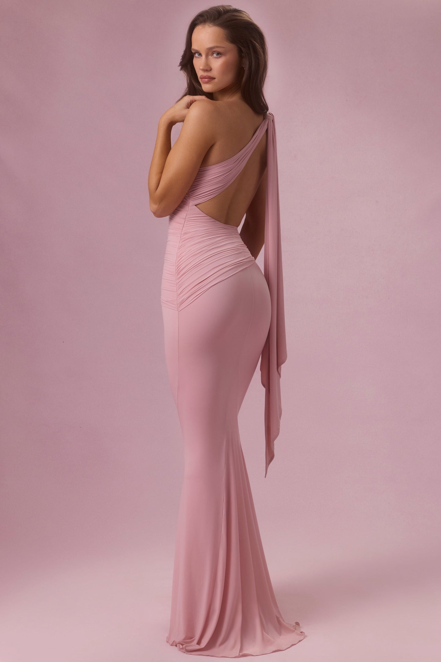 Premium Jersey Bridesmaid Dress in Blush Pink