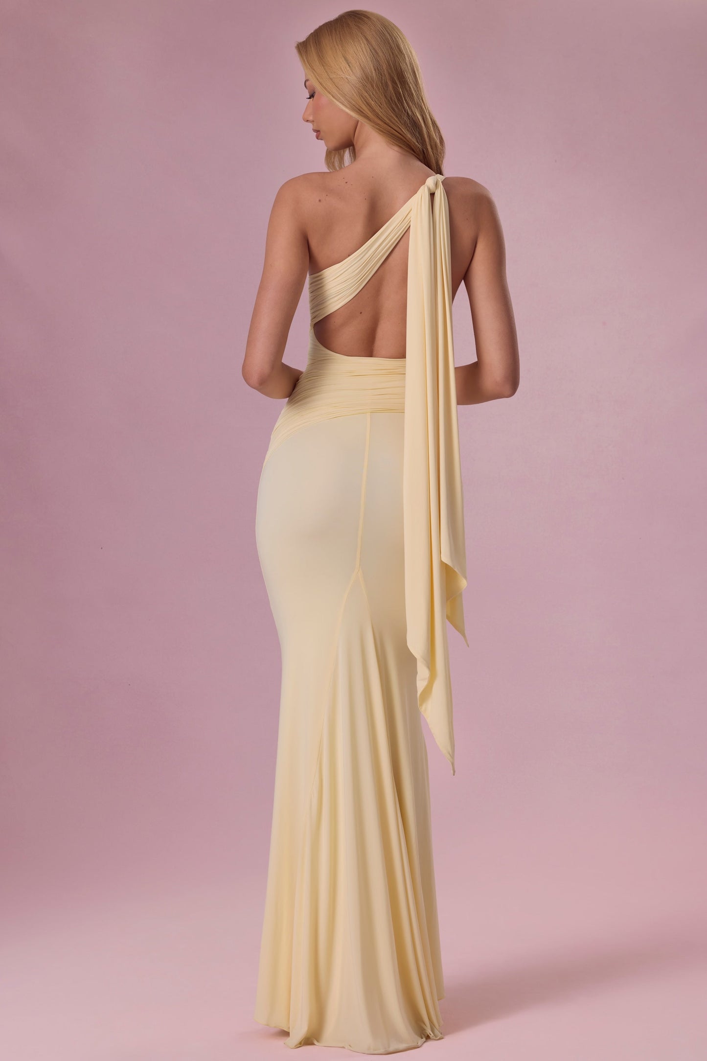 Premium Jersey Bridesmaid Dress in Butter Yellow