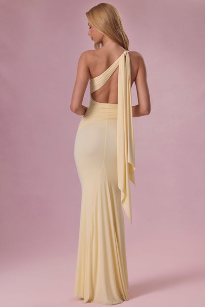 Premium Jersey Bridesmaid Dress in Butter Yellow