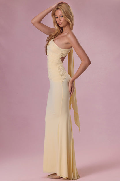 Premium Jersey Bridesmaid Dress in Butter Yellow