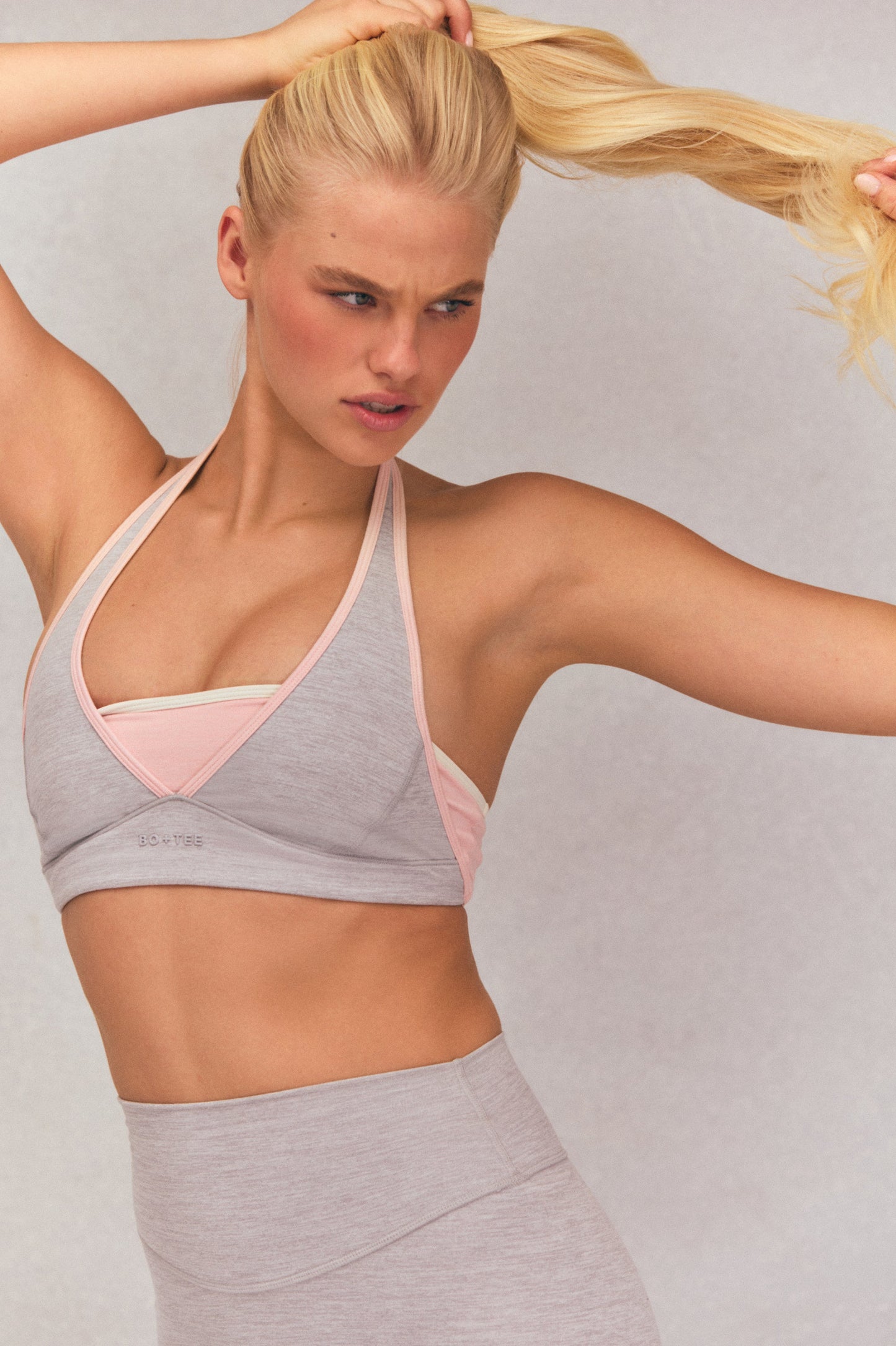 Soft Active Sports Bra in Grey Marl