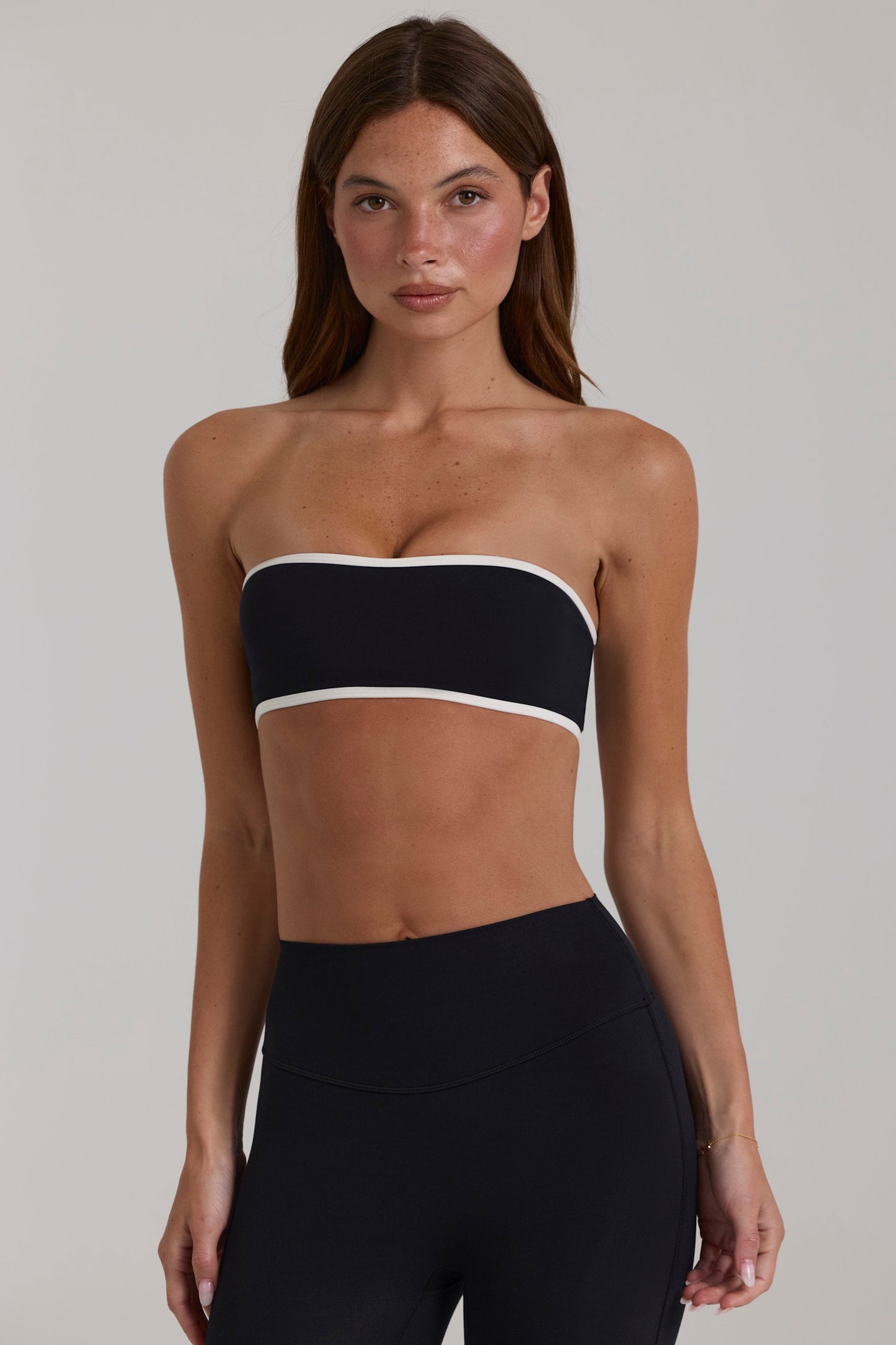 Soft Active Bandeau Sports Bra in Black