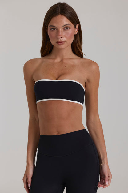 Soft Active Bandeau Sports Bra in Black