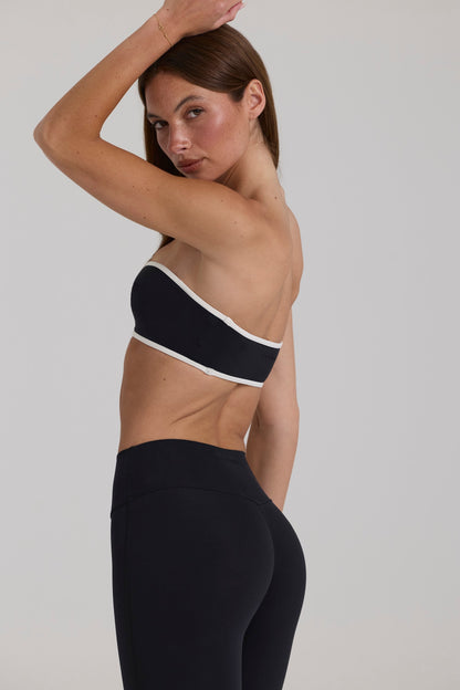 Soft Active Bandeau Sports Bra in Black