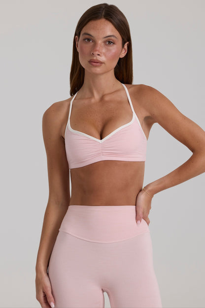 Soft Active Sports Bra in Blush Marl