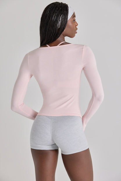 Modal Tie-Front Top in Blush