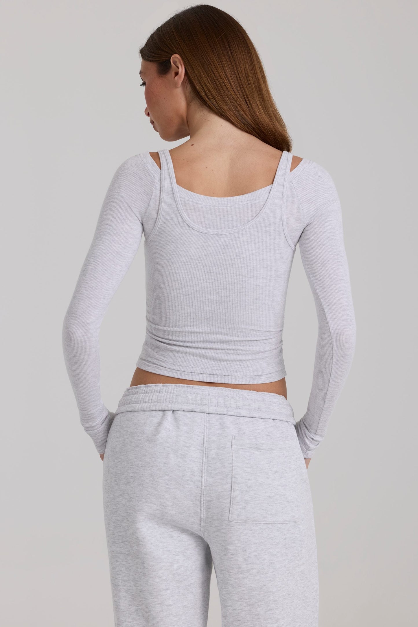 Modal Layered Top in Grey Marl