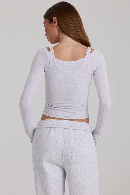 Modal Layered Top in Grey Marl