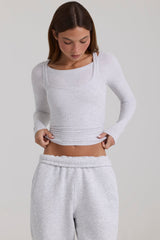Modal Layered Top in Grey Marl