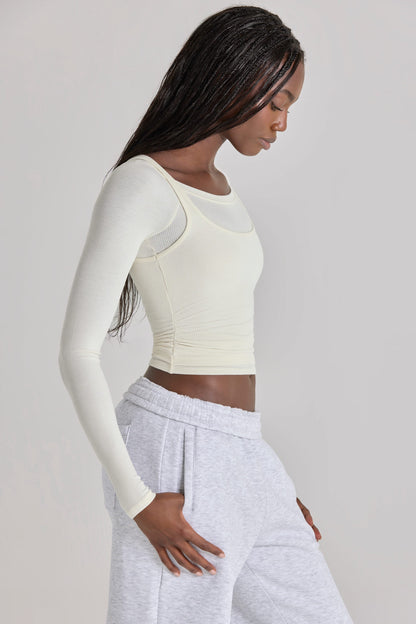 Modal Layered Top in Ivory