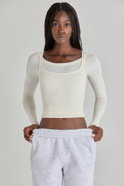 Modal Layered Top in Ivory