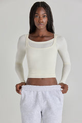 Modal Layered Top in Ivory