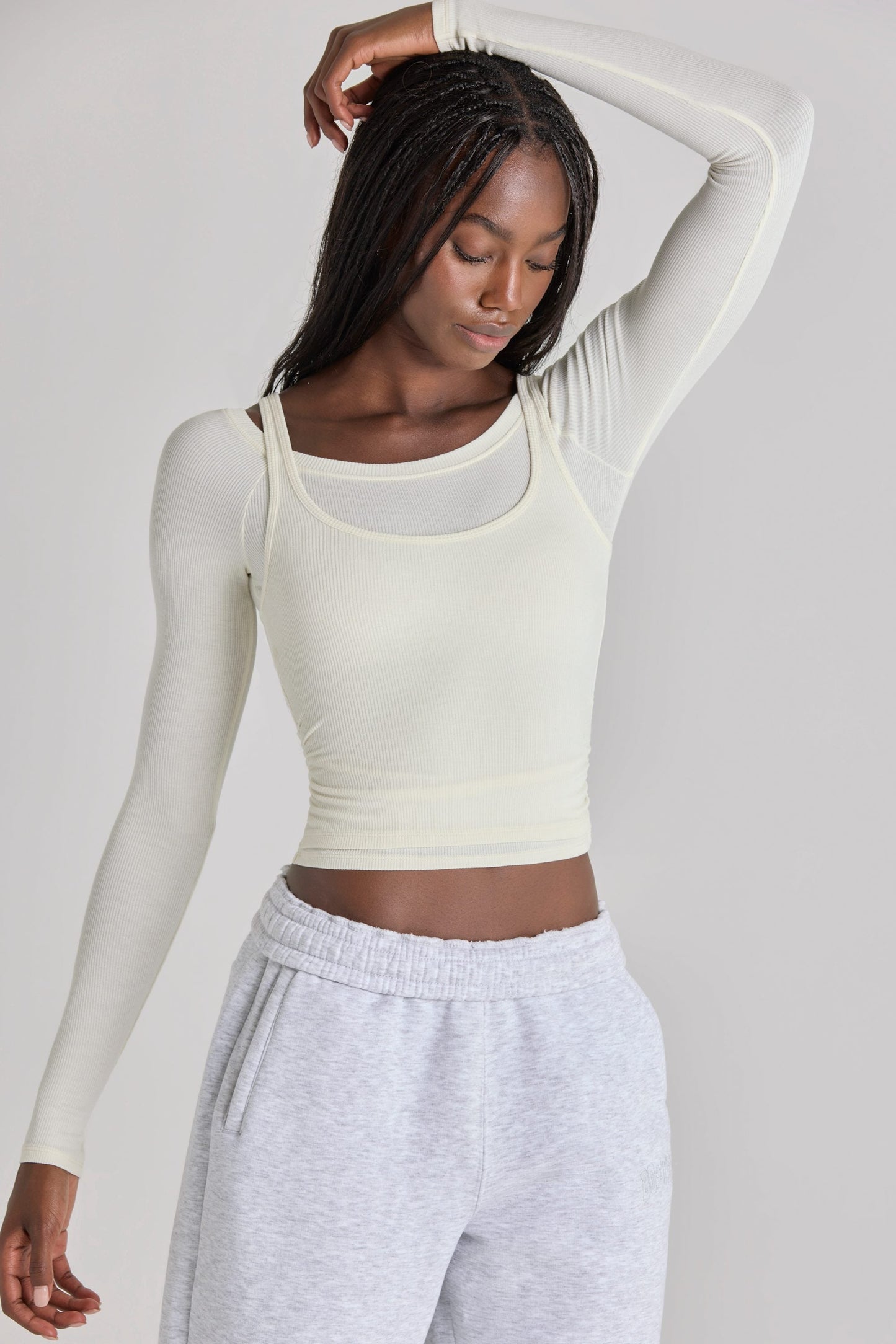 Modal Layered Top in Ivory