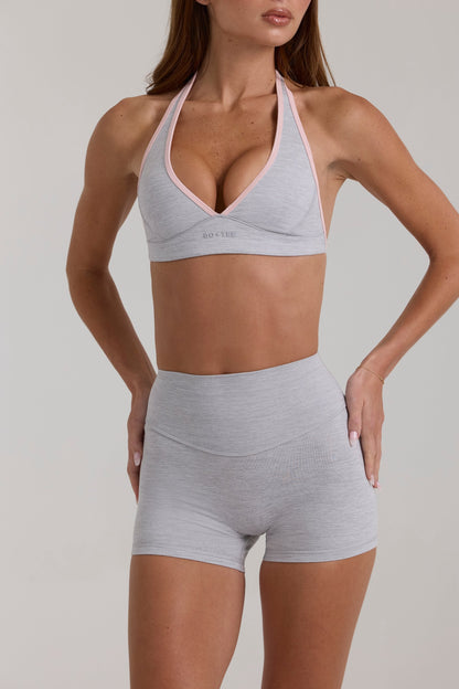 Soft Active Mini Shorts in Grey Marl
